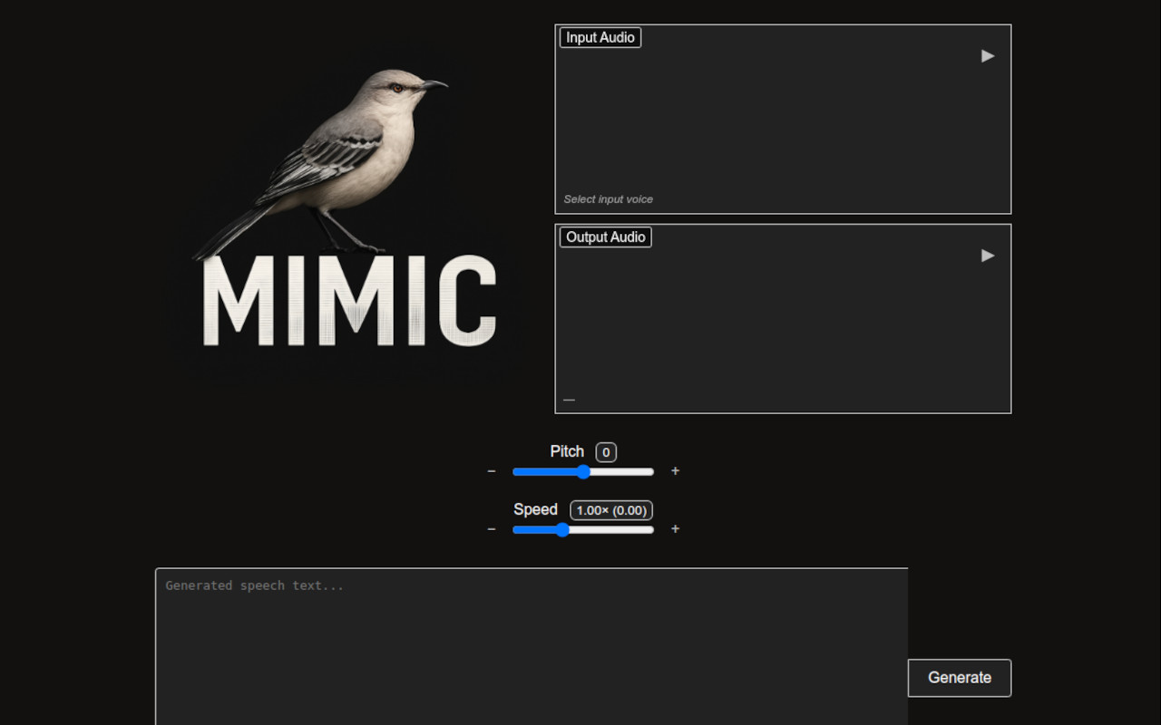 Mimic voice cloning — create your voice prints